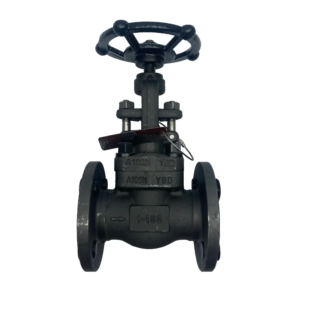 Valvula hidraulica de compuerta 1" clase #600 cuerpo en acero al carbon astm A105 extremos bridados R.F. trim 8