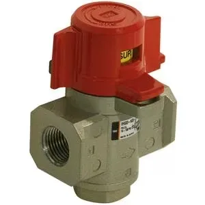 Valvula neumatica SMC manual de paso 3/2, puerto 1/4" NPT
